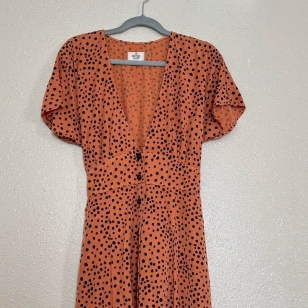 Marine Layer Camila Mini Dress - Abstract Leopard Print (Small)